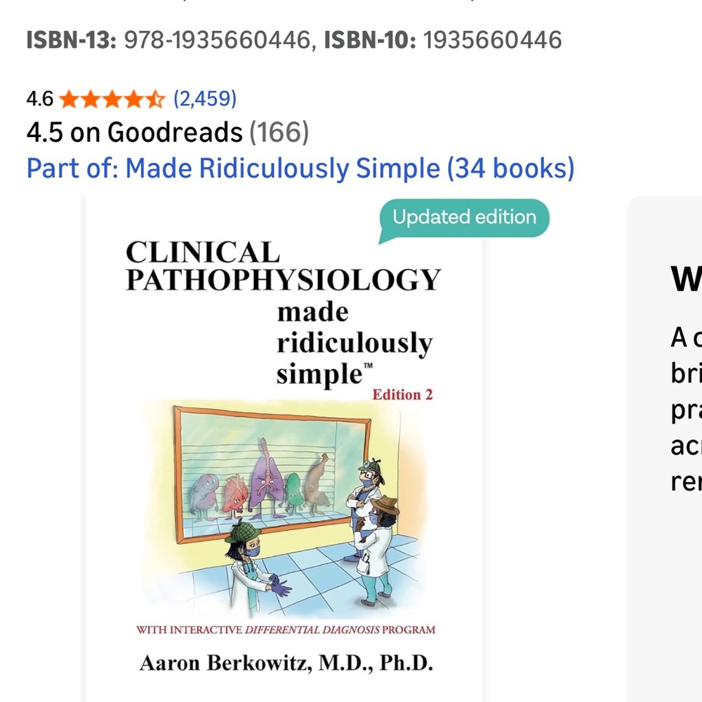 Clinical Pathophysiology Made Ridiculously Simple Book